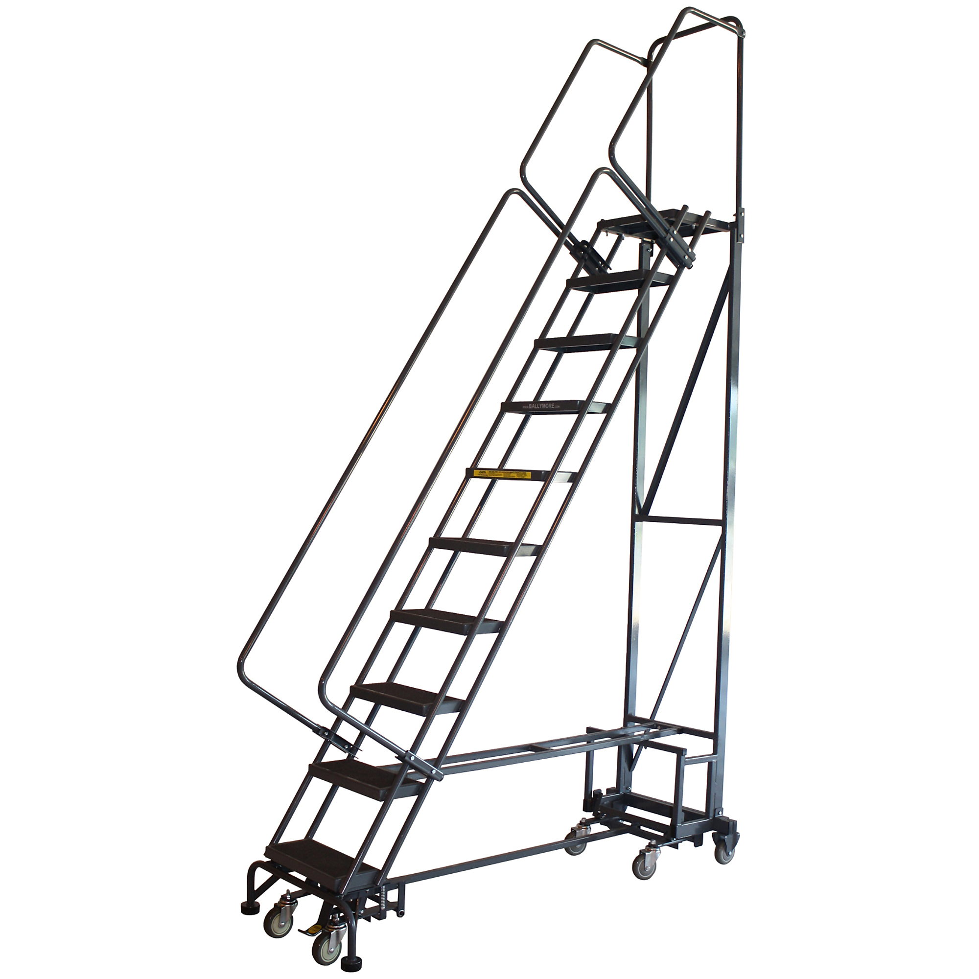 Ballymore, Rolling Ladder, Overall Height 130 in, Steps 10 Material Steel, Model# Nav-10RS